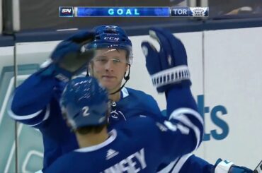 Morgan Rielly 4th Goal of the Season! 12/06/2017 (Calgary Flames vs Toronto Maple Leafs)