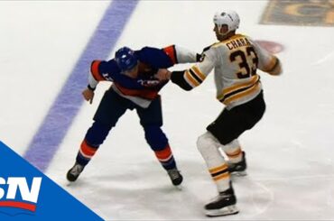 Zdeno Chara & Matt Martin Engage In Heavyweight Fight To Start Second Period