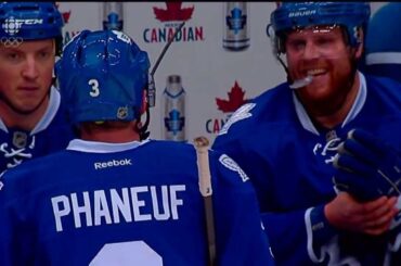 Phil Kessel laughs at Dion Phaneuf for being robbed blind by Jonas Gustavsson