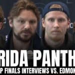 Matthew Tkachuk, Sam Reinhart, Niko Mikkola & Kevin Stenlund on Florida vs. Edmonton SCF Before GM6