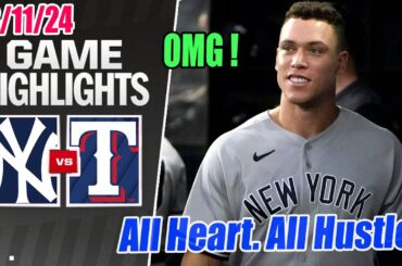 New York Yankees vs Texas Rangers Game Highlights Aug 11, 2024 | Yankees lead it !