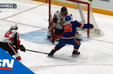 Devon Toews Gloves Saucer Pass Down To Stick, Scores Past Craig Anderson