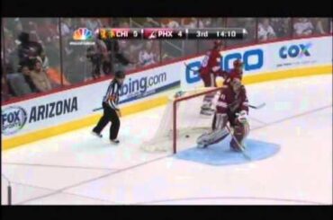 1/20/13: Mike Smith isn't very happy, destroys stick against post