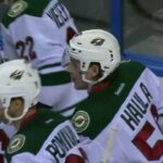 Erik Haula nets a rebound past Allen