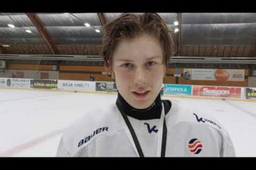 Kiekko-Espoo U15 Onni Kovalainen haastattelu Super cup finaalin jälkeen 21.8.2022.