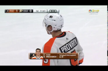 Ivan Provorov finishes Patrick's feed with a great goal vs Ducks (2017)