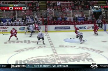 Tomas Tatar goal 4-2 Chicago Blackhawks vs Detroit Red Wings 9/22/13 NHL Hockey
