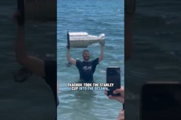 Panthers brought the Stanley Cup to the Atlantic Ocean 😂 (via flapanthersfc/IG)
