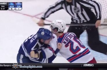 Chris Kreider vs Dion Phaneuf Jan 4, 2014