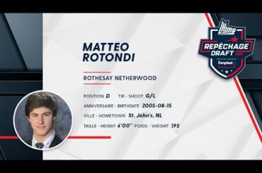 Repêchage LHJMQ 2021 | Profil d'espoir:  Matteo Rotondi  - 2021 QMJHL Draft | Prospect Profile