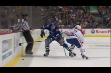 Jeff Petry hipchecks Dale Weise {Dual-Feed}