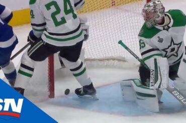 Puck Takes Double Deflection Off Yanni Gourde And Roope Hintz For Weird Lightning Goal