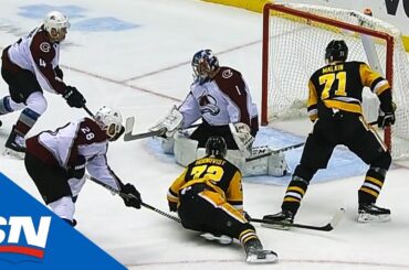 Evgeni Malkin Does Great Job Redirecting Puck Past Semyon Varlamov