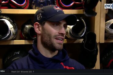 Boone Jenner smiles ear-to-ear discussing grandfather's recognition at Columbus Blue Jackets opener