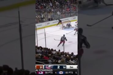 Kent Johnson scores a Michigan goal