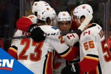 Sean Monahan Sets Table For Johnny Gaudreau One Timer