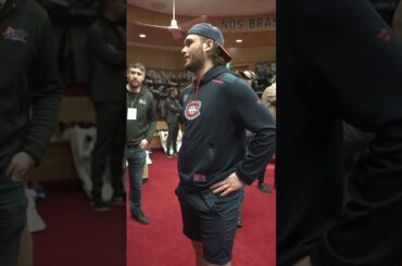 Joshua Roy rencontre les meilleurs espoirs de la LHJMQ dans le vestiaire des Canadiens