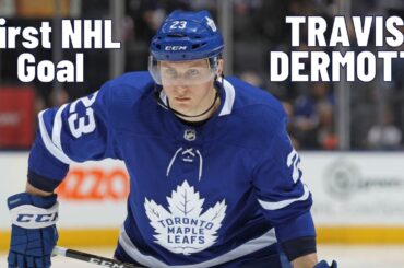 Travis Dermott #23 (Toronto Maple Leafs) first NHL goal Jan 31, 2018