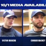 NYR vs NJD: Victor Mancini and Connor Mackey Postgame Availability | Oct. 1, 2024