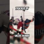 Trouba absolutely runs over Garnet Hathaway #shorts #shortsfeed #nhl #hockey