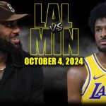 Los Angeles Lakers vs Minnesota Timberwolves Full Game Highlights - October 4, 2024 | NBA Pre-Season