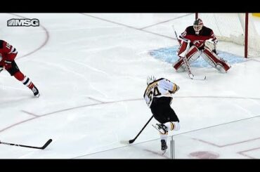 Jake Debrusk goes off post and in past Cory Schneider