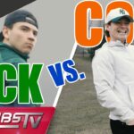 Golf cart ridealong with Cole Caufield and Nick Suzuki