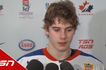 Emotional Jack Hughes reflects after USA's loss in gold medal game