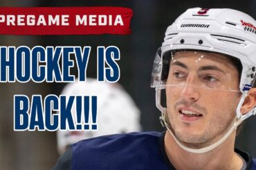 Zach Werenski & Head Coach Dean Evason Preview Tonight's SEASON OPENER in Minnesota | Pregame Media