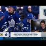 Mitch Marner on the Maple Leafs showing frustration on the bench during Game 4 / 27.04.2024
