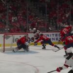 Tomas Tatar scores a goal against the Washington Capitals