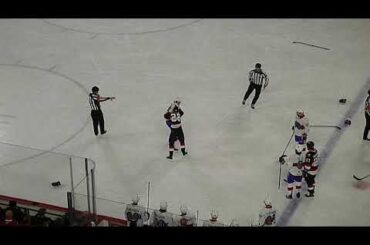 Laval Rocket's William Trudeau and Belleville Senators' Brennan Saulnier get into a fight 12/10/22