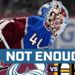 Jared Bednar and the Colorado Avalanche are served fourth straight loss by Boston Bruins