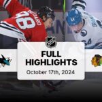 Sharks at Blackhawks | October 17, 2024 | NHL Full Game Highlights