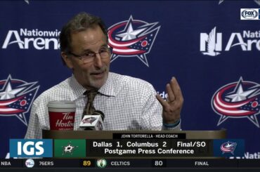 John Tortorella questioned Jack Johnson's baseball knowledge | BLUE JACKETS-STARS POSTGAME