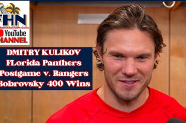 Dmitry Kulikov: Sergei Bobrovsky Gets 400th NHL Win, Florida Panthers Beat NY Rangers