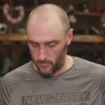 Devils Players and Sheldon Keefe Following a 6-2 win over Anaheim