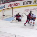 Kyle Palmieri scores a goal against the New Jersey Devils