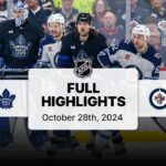 Maple Leafs at Jets | October 28, 2024 | NHL Full Game Highlights