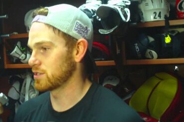 Carolina Hurricanes Brad Malone after 5-2 win over Penguins, 3/26/15