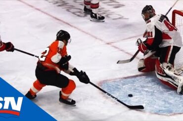 Nolan Patrick Forces Turnover, Michael Raffl Chips Goal Past Craig Anderson