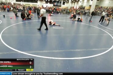 74 Lbs Champ. Round 1 - Alexander Hall, MO Vs Colton Hamill, WI A830
