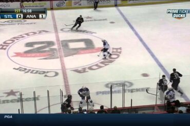 Andrew Cogliano backhand goal 1-0 St. Louis Blues vs Anaheim Ducks  2/28/14 NHL Hockey.