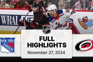 NHL Highlights | Rangers vs. Hurricanes | November 27, 2024