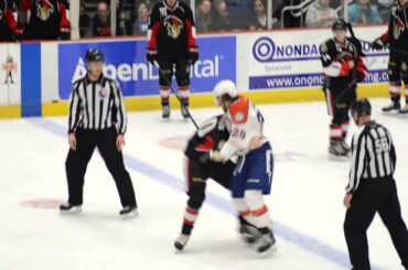 Crunch's PC Labrie fights Senators' Robinson