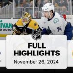 NHL Highlights | Canucks vs. Bruins | November 26, 2024