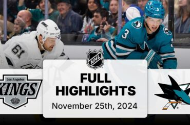 NHL Highlights | Kings vs. Sharks | November 25, 2024