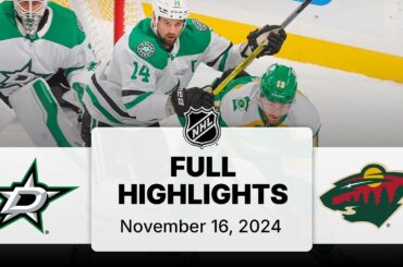 NHL Highlights | Stars vs. Wild - November 16, 2024