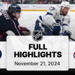 NHL Highlights | Lightning vs. Blue Jackets - November 21, 2024