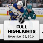 NHL Highlights | Sabres vs. Sharks - November 23, 2024
